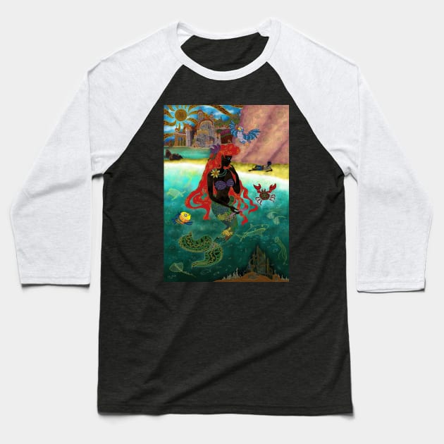 The Little Mermaid - Deadly Dreaming Baseball T-Shirt by SammyHill